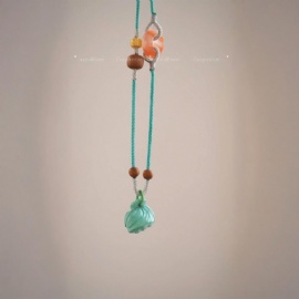 Original Turquoise Pendant Paired with Handmade Necklace