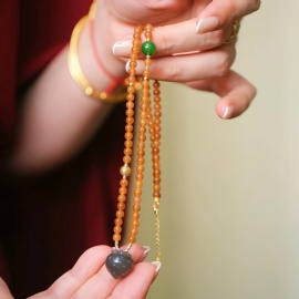 Hetian Jade Small Strawberry Tangni Jade Bead Necklace
