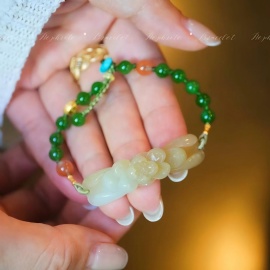 6mm Jade Bracelet with Combined Precious Stones