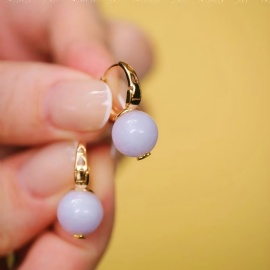 Light Purple Burmese Jade Ear Studs