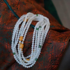 Premium Fine-Grained White Jade Bracelet
